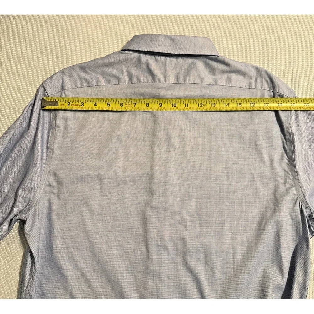 Banana Republic Men’s Large Slim Fit Non-Iron Dress Shirt Blue/ light gray